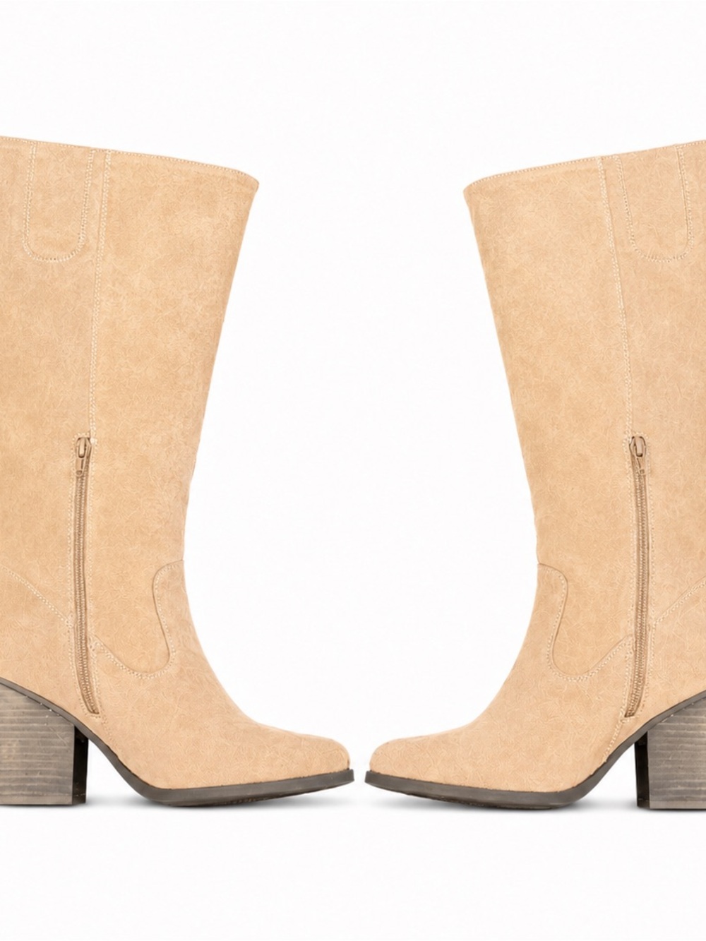 SOUL Naturalizer Tan Western Tall Boots Pointed Toe Block Heel Size Unknown